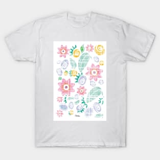 Cleanest White Grunge Floral T-Shirt